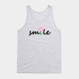 lettering smile, daisy,flower, oil painting Tank Top